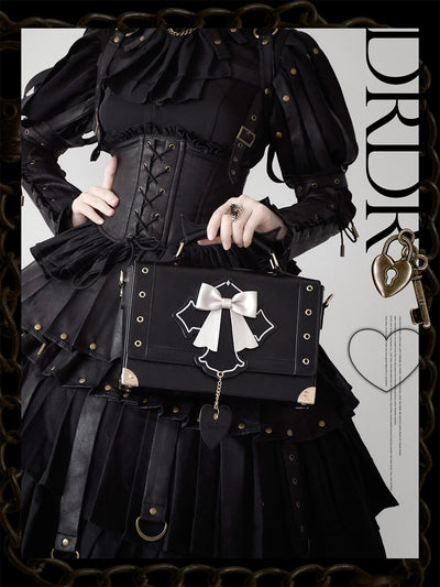 black-bat-handle-cross-bow-decoration-messenger-handbag
