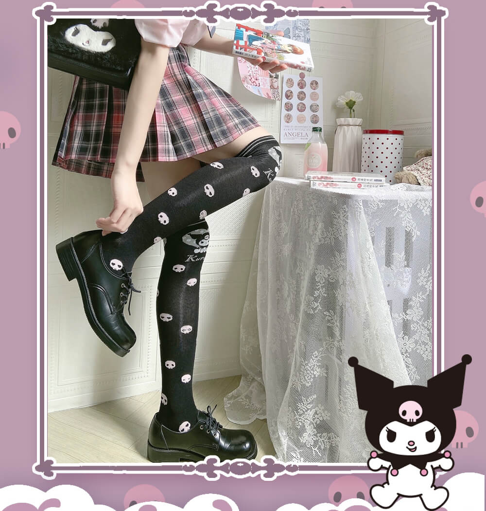 black-kuromi-skulls-pattern-over-knee-socks