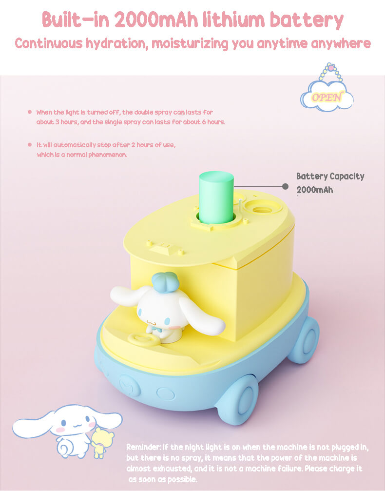 Sanrio Bus Shaped Mist Humidifier With Night Light