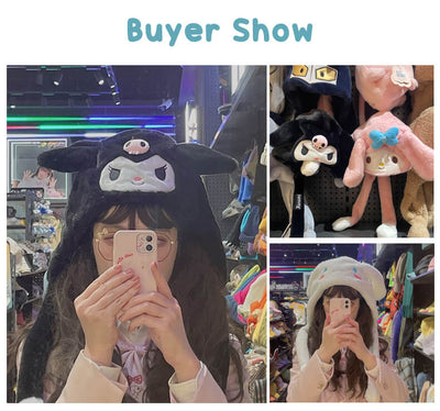 buyer-show-of-the-kuromi-dancing-fluffy-hat-and-cinnamoroll-hat