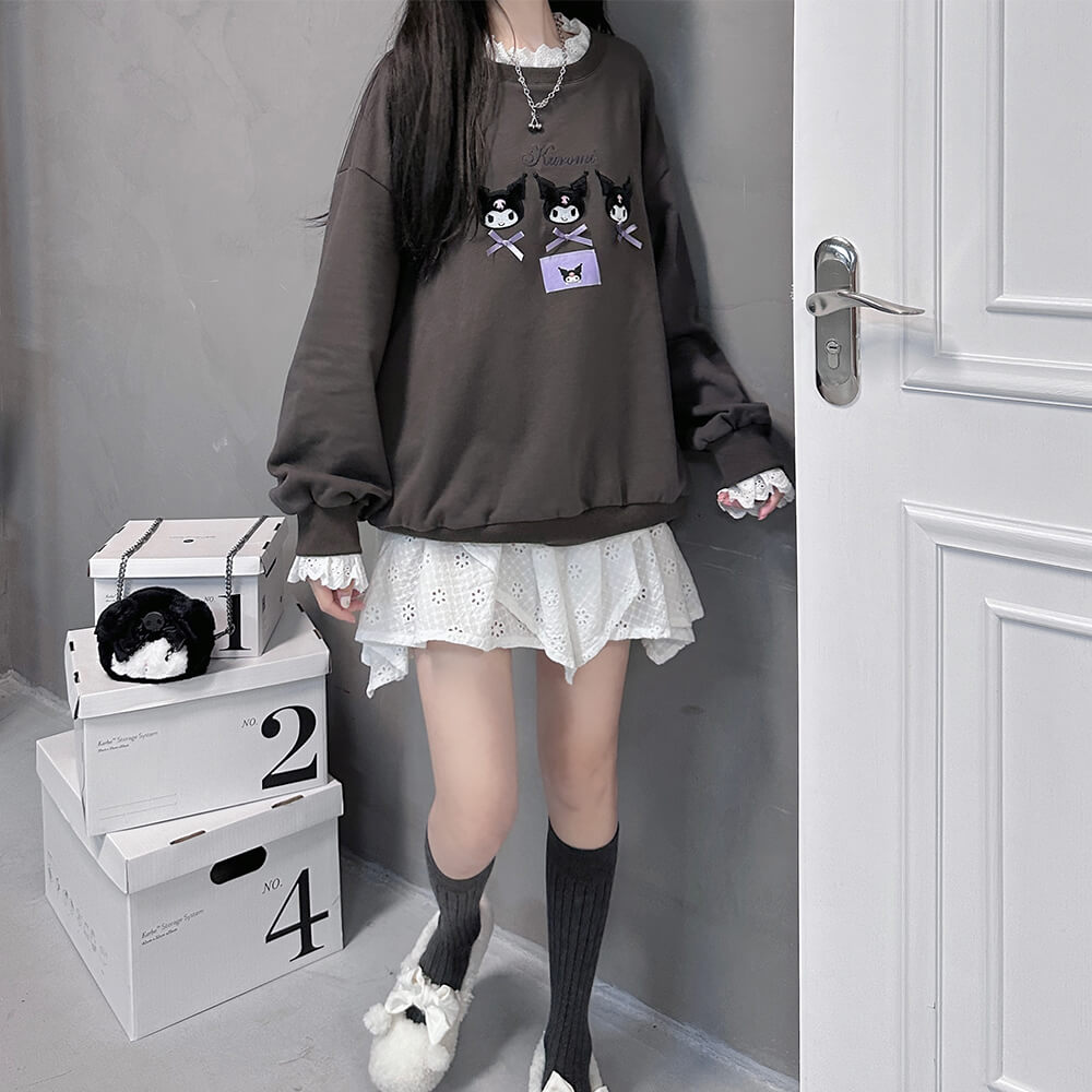 cheeky-but-charming-kuromi-grey-lace-sweatshirt-outfit