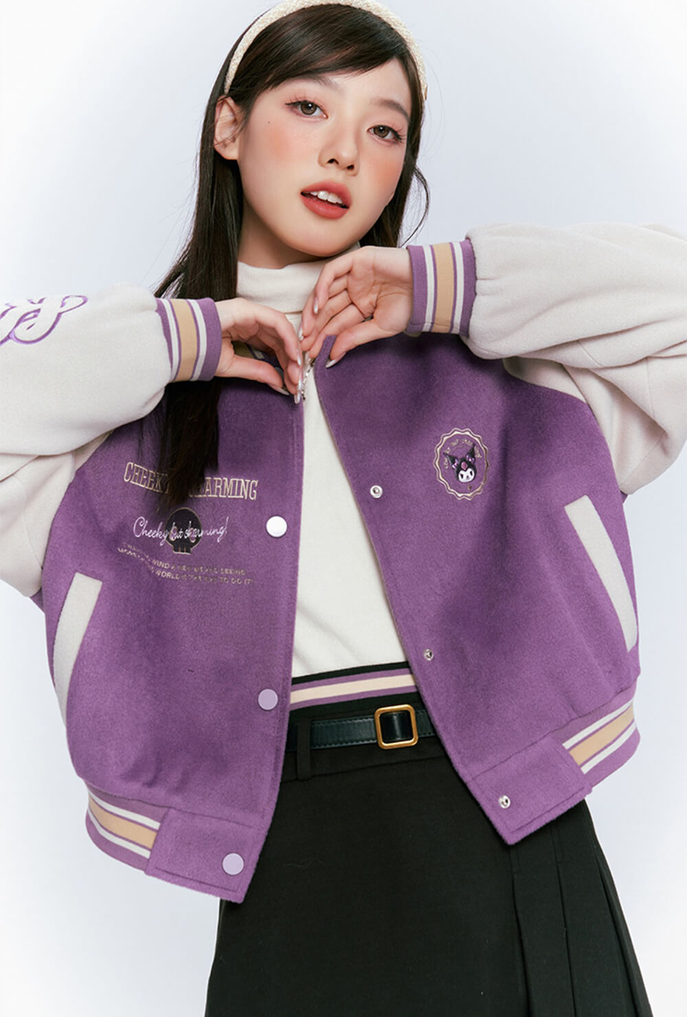 cheeky-but-charming-kuromi-purple-colourblock-striped-trim-varsity-jacket-vintage