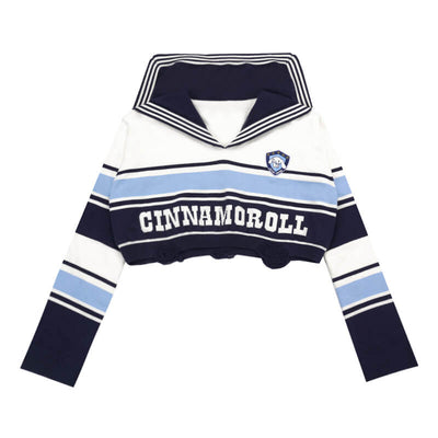cinnamoroll-contrast-color-striped-sailor-collar-crop-sweater