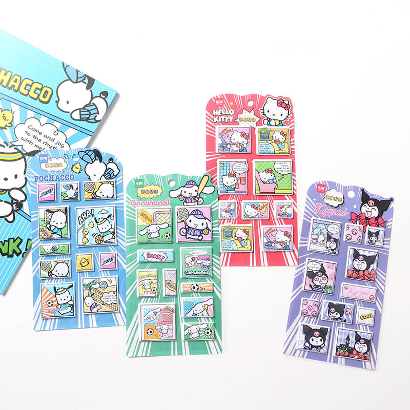 cinnamoroll-kuromi-hello-kitty-pochacco-3d-puffy-stickers-comic-style