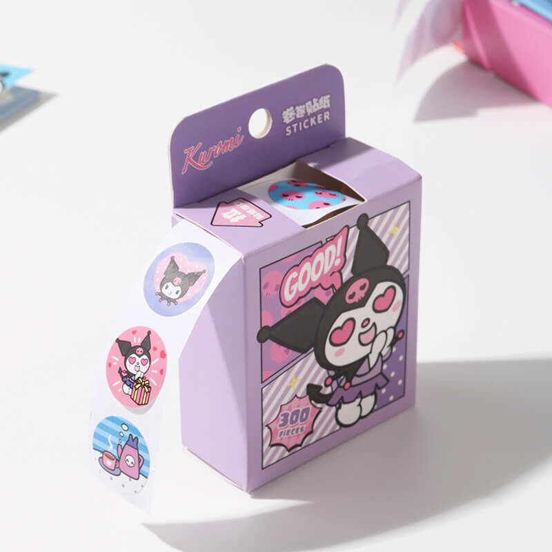 comic-style-kuromi-sticker-box-roll-300-pieces