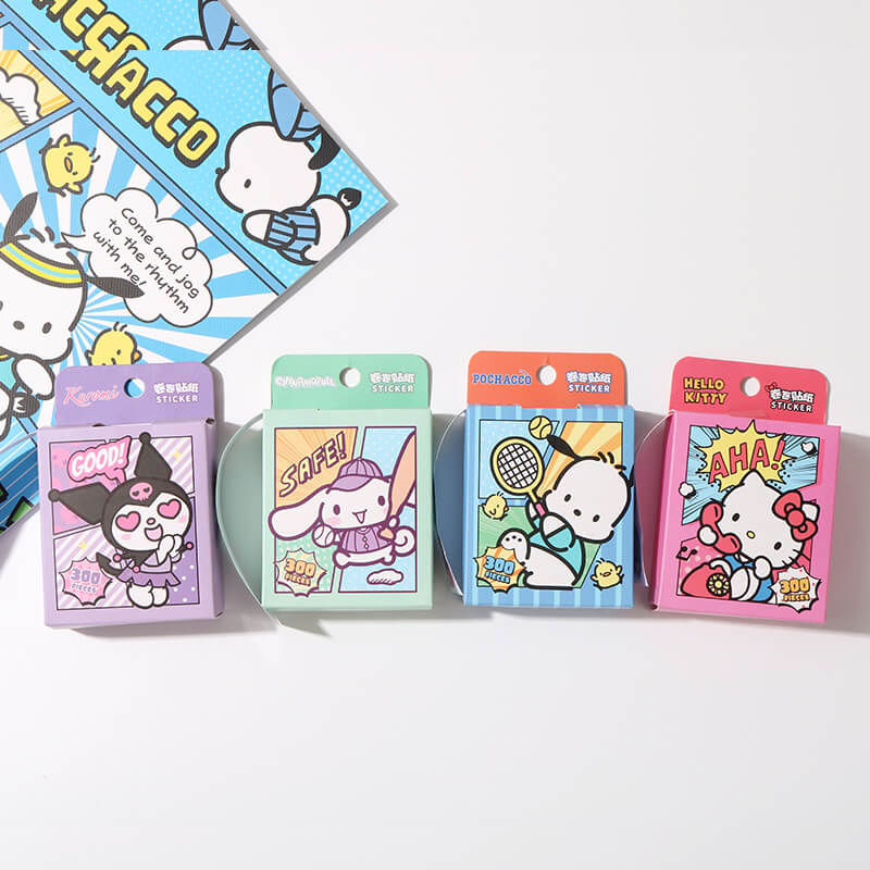comic-style-sanrio-sticker-box-rolls-300-pieces