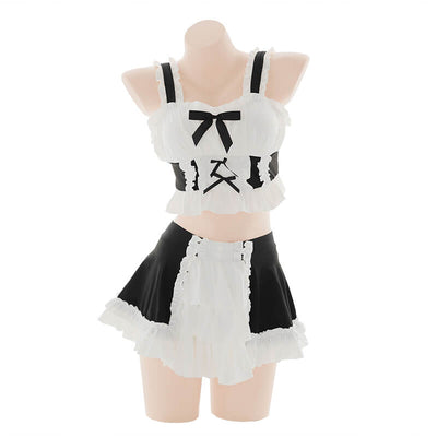 cute-girly-black-white-ribbon-bows-layered-ruffle-hem-two-pieces-swimsuit