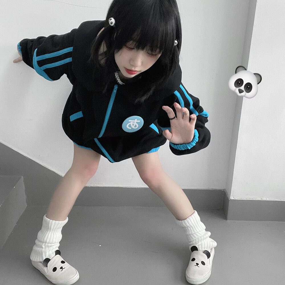Japanese Cutest Jackets Japanese Oversized Fleece Sports Jacket