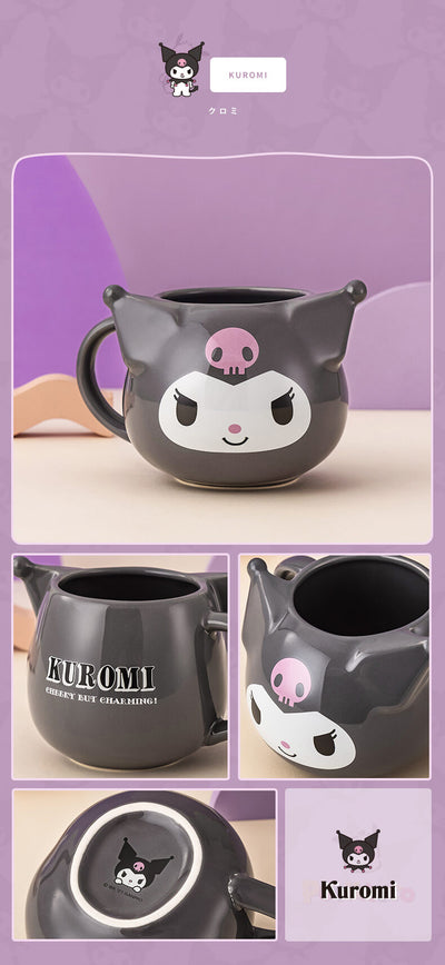 details-display-of-kuromi-face-die-cut-ceramic-mug