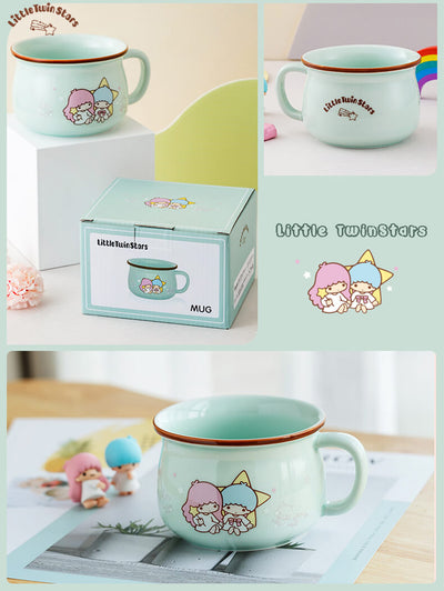 details-display-of-the-sanrio-little-twinstars-ceramic-breakfast-mug-370ml