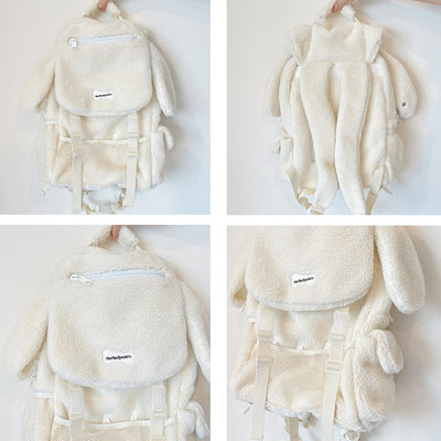 details-display-of-the-white-puppy-ears-sherpa-backpack