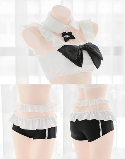 details-of-the-girly-kawaii-cute-black-and-white-cute-bows-lace-trim-split-swimsuit