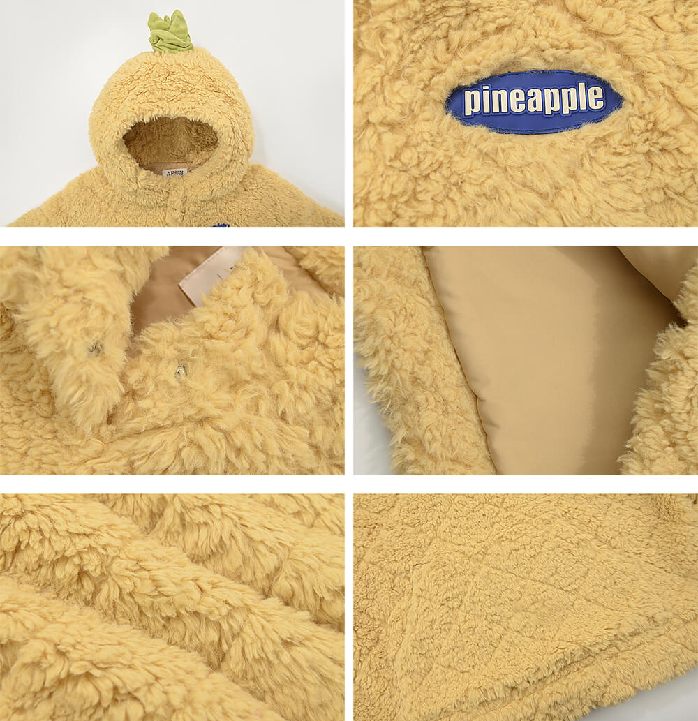details-of-the-pineapple-hooded-fleece-pullover-yellow