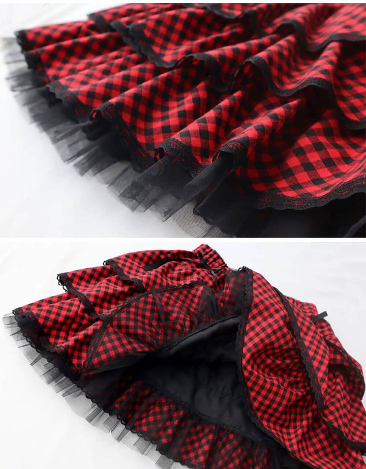 details-of-the-red-plaid-lace-