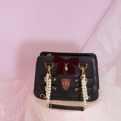 elegant-velvet-bow-buckles-pearl-chain-lolita-bag-black-product-display
