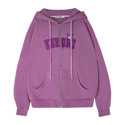 embroidery-letters-kuromi-zip-up-drawstring-hooded-sweatshirt-in-purple