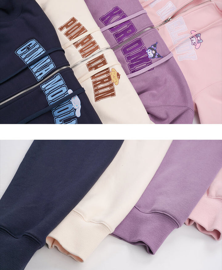 My Melody Full Zip Drawstring Oversized Hoodie – KawaiiEnvy
