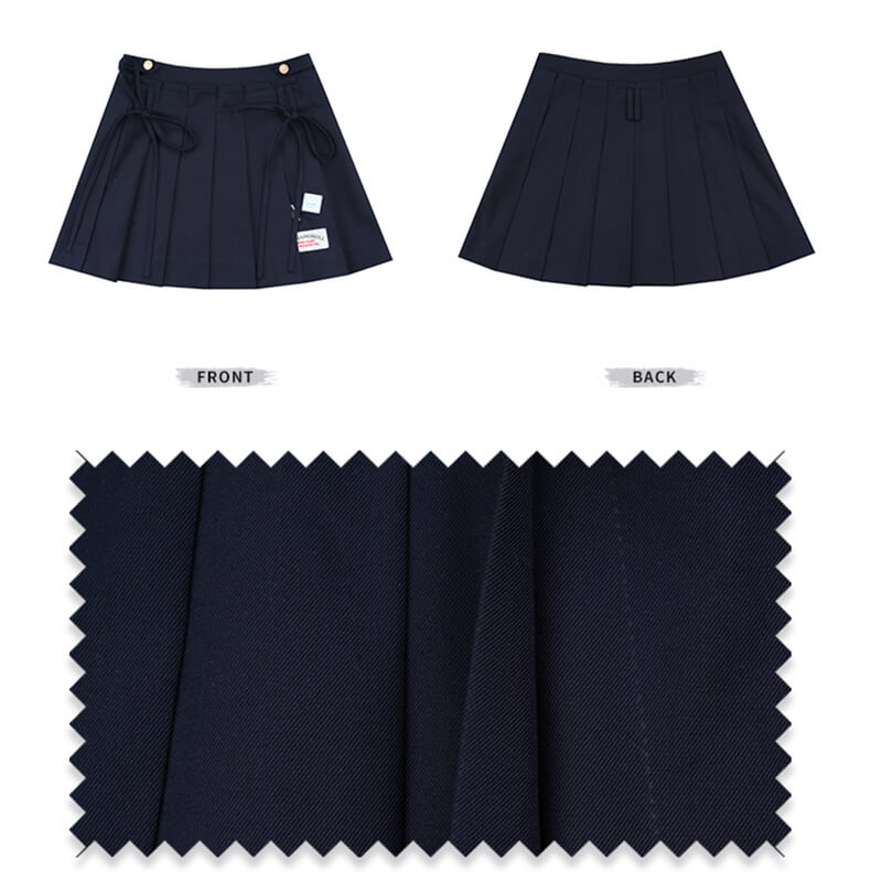 front-and-back-display-of-the-cinnamoroll-high-waisted-pleated-mini-skirt