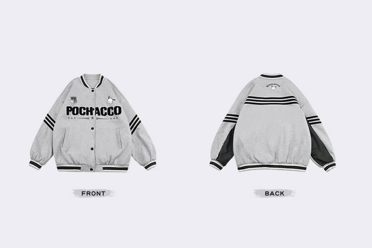 front-and-back-display-of-the-pochacco-varsity-jacket