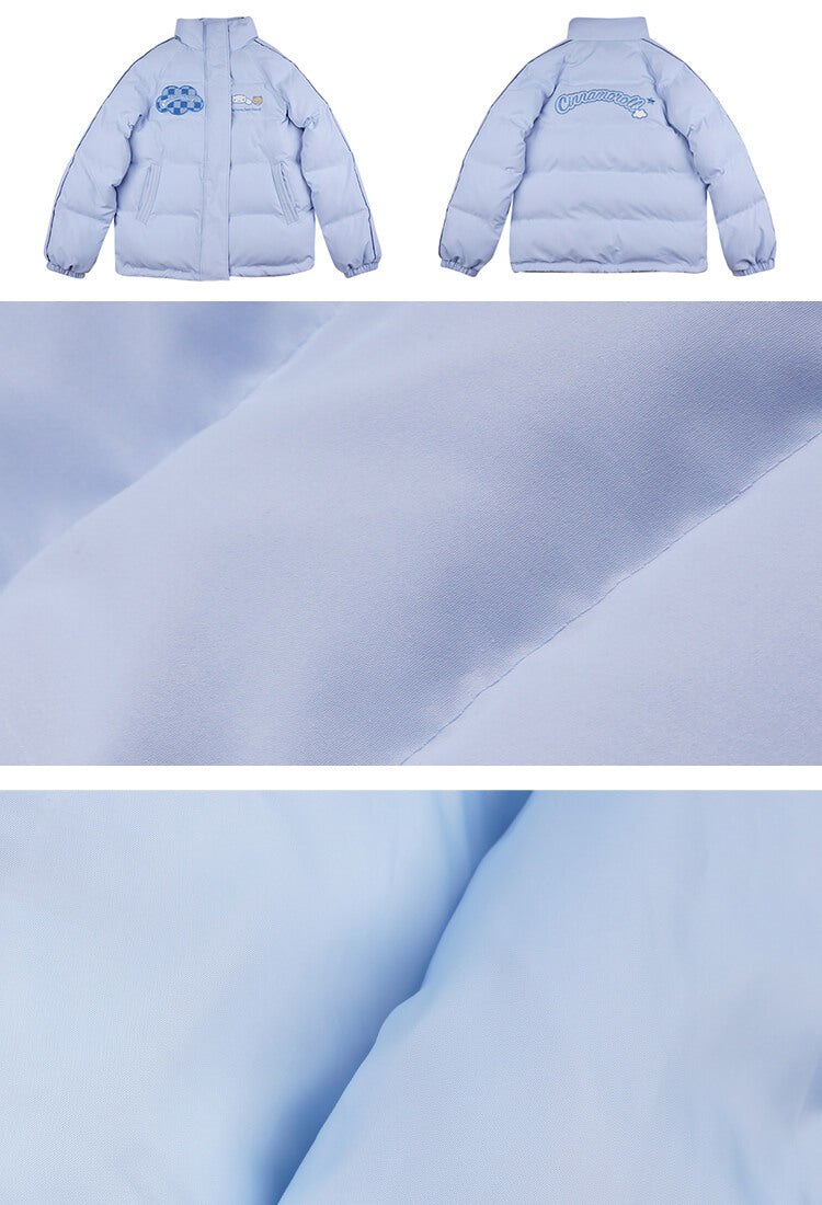 frontside-and-backside-and-fabric-detail-display-of-the-cinnamoroll-down-jacket