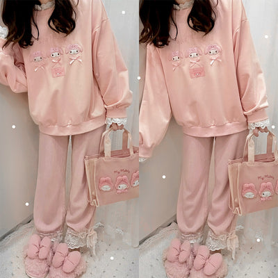 girly-sweet-sanrio-my-melody-faces-lace-pink-sweatshirt-outfit