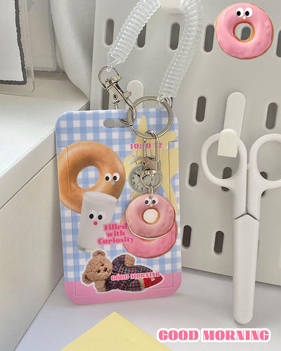 good-morning-donut-print-card-holder-keychain-with-elastic-curl-cord