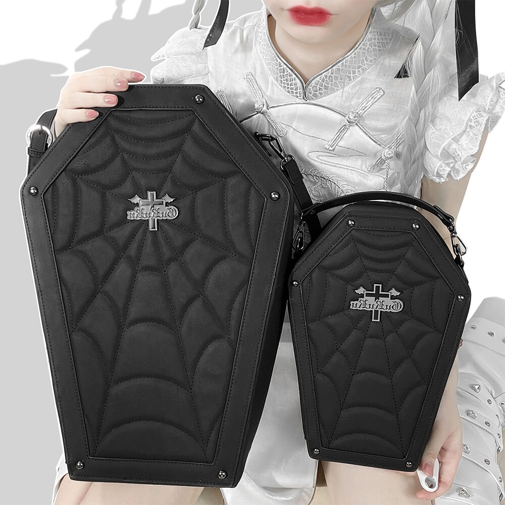 Gothic Coffin Bag Halloween Spider Web Handbag Kawaiienvy KawaiiEnvy gothic-coffin-bag-halloween-spider-web-handbag-kawaiienvy-kawaiienvy