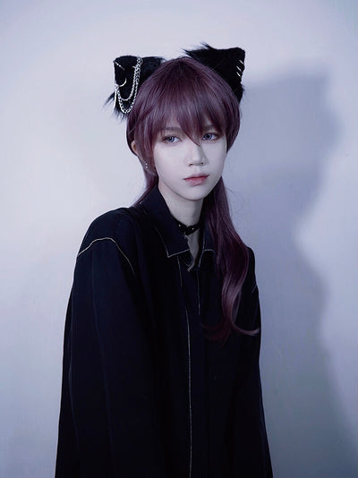 handmade-punk-black-cat-ear-hair-clip-cosplay-hair-accessories