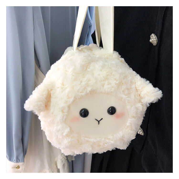 hanging-lovely-white-sheep-plush-handbag-with-ribbon