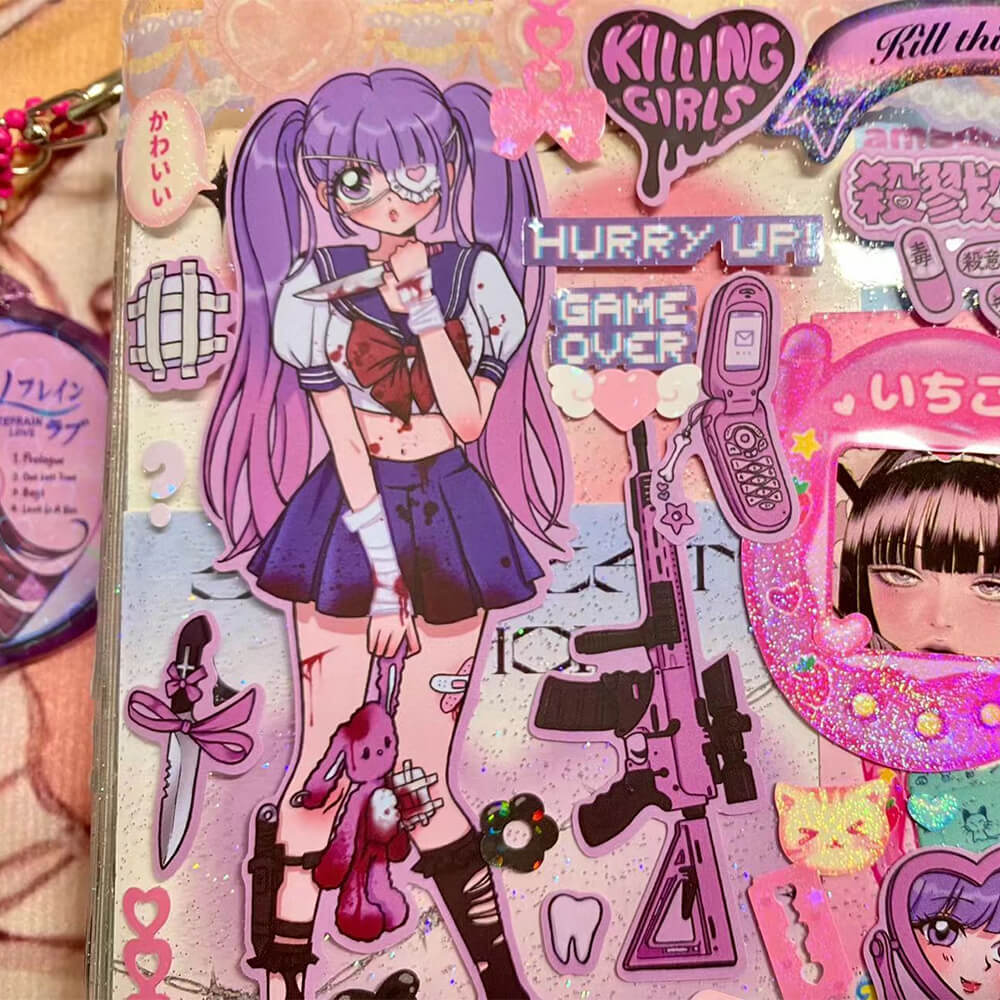 Showa Killing Girls Card Phone Deco Stickers