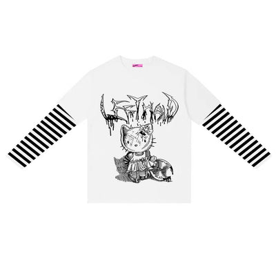 hello-kitty-anime-graphic-print-striped-sleeve-combo-tee-in-white-black