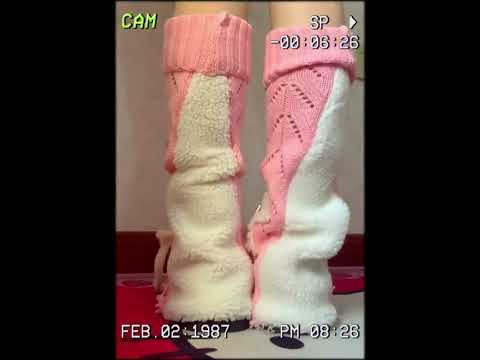 Pink Kitty Cat Star Patchwork Tied Knit Leg Warmers – kawaiienvy