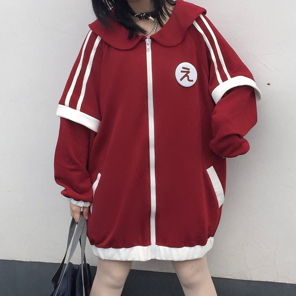 japanese-anime-high-school-students-oversized-fleece-sports-jacket-in-red