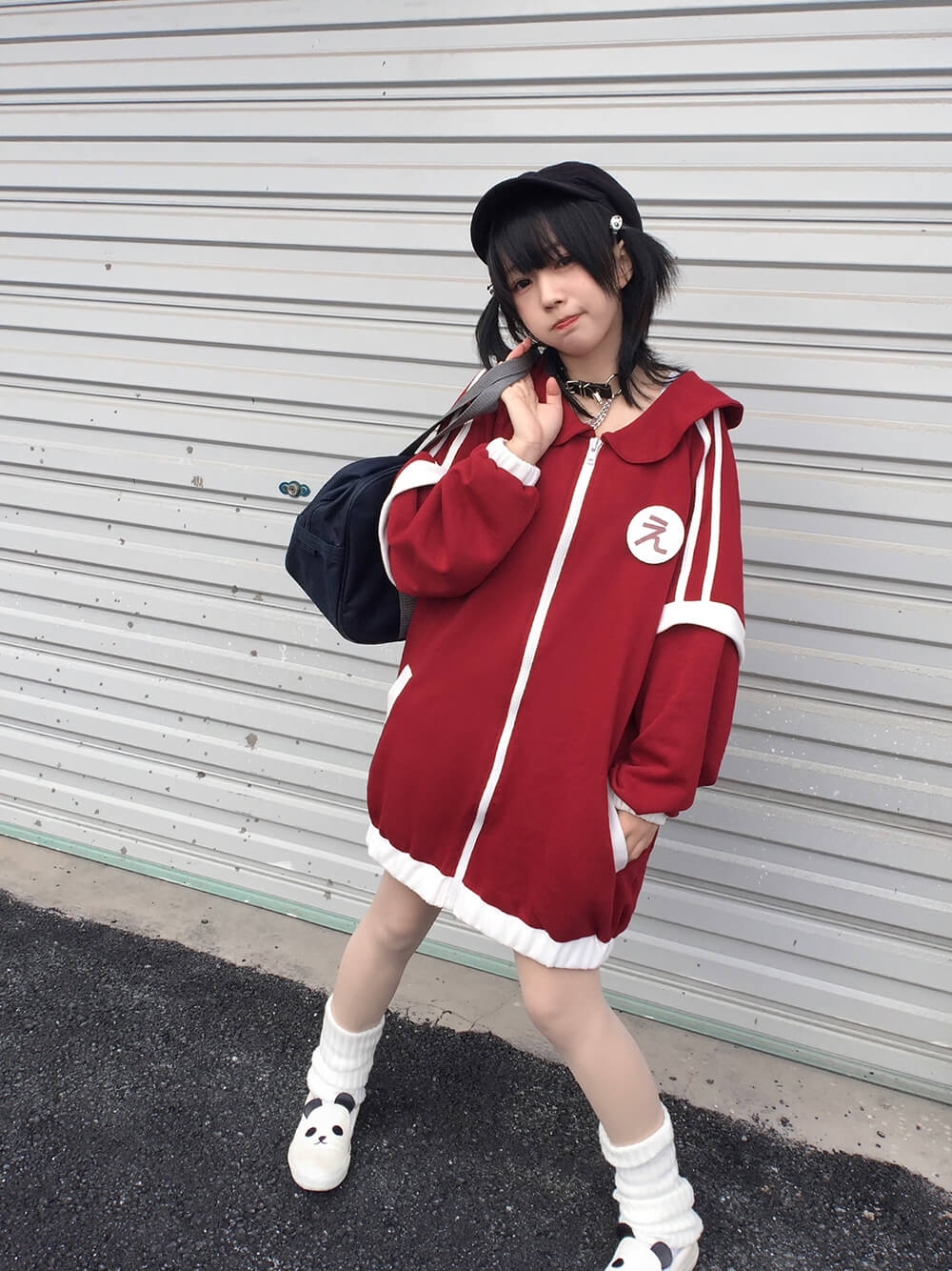 Japanese Preppy Style Oversized Fleece Sports Jacket