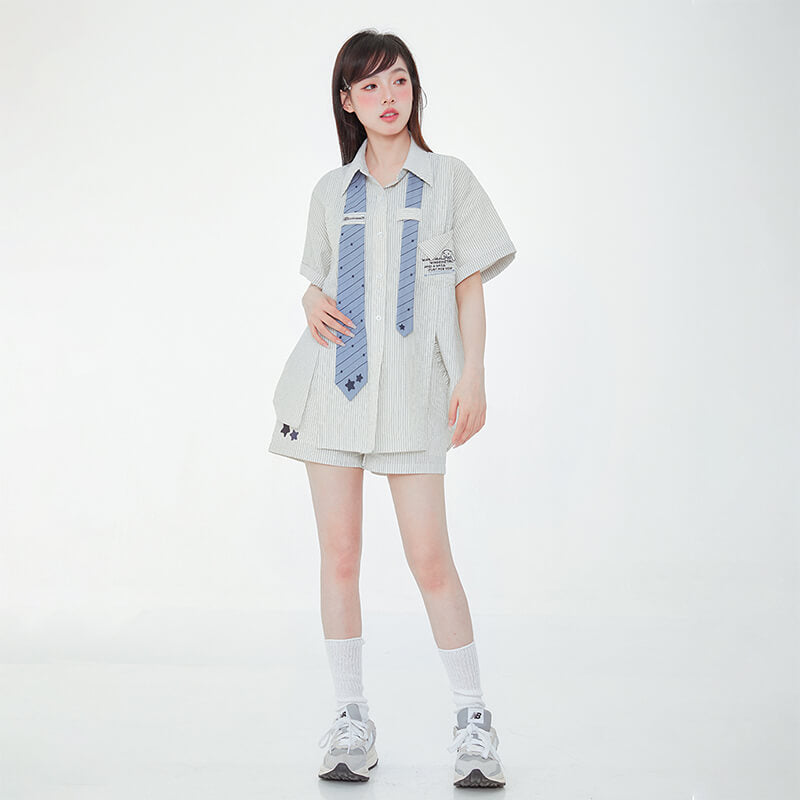    japanese-girl-fashion-casual-cinnamoroll-blouse-and-shorts-outfit