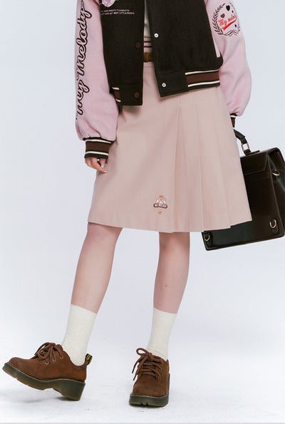 japanese-girl-fashion-my-melody-a-line-high-waist-woolen-long-pleated-skirt