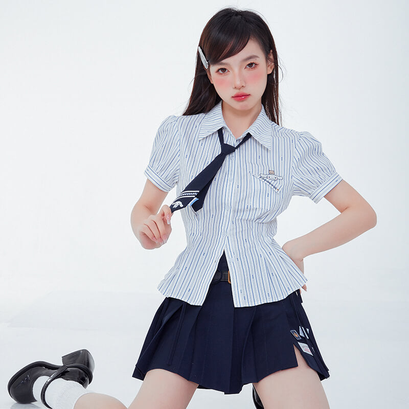 japanese-high-street-style-kawaii-fashion-cinnamoroll-jk-outfit-styled-with-striped-shirt-and-plain-mini-skirt