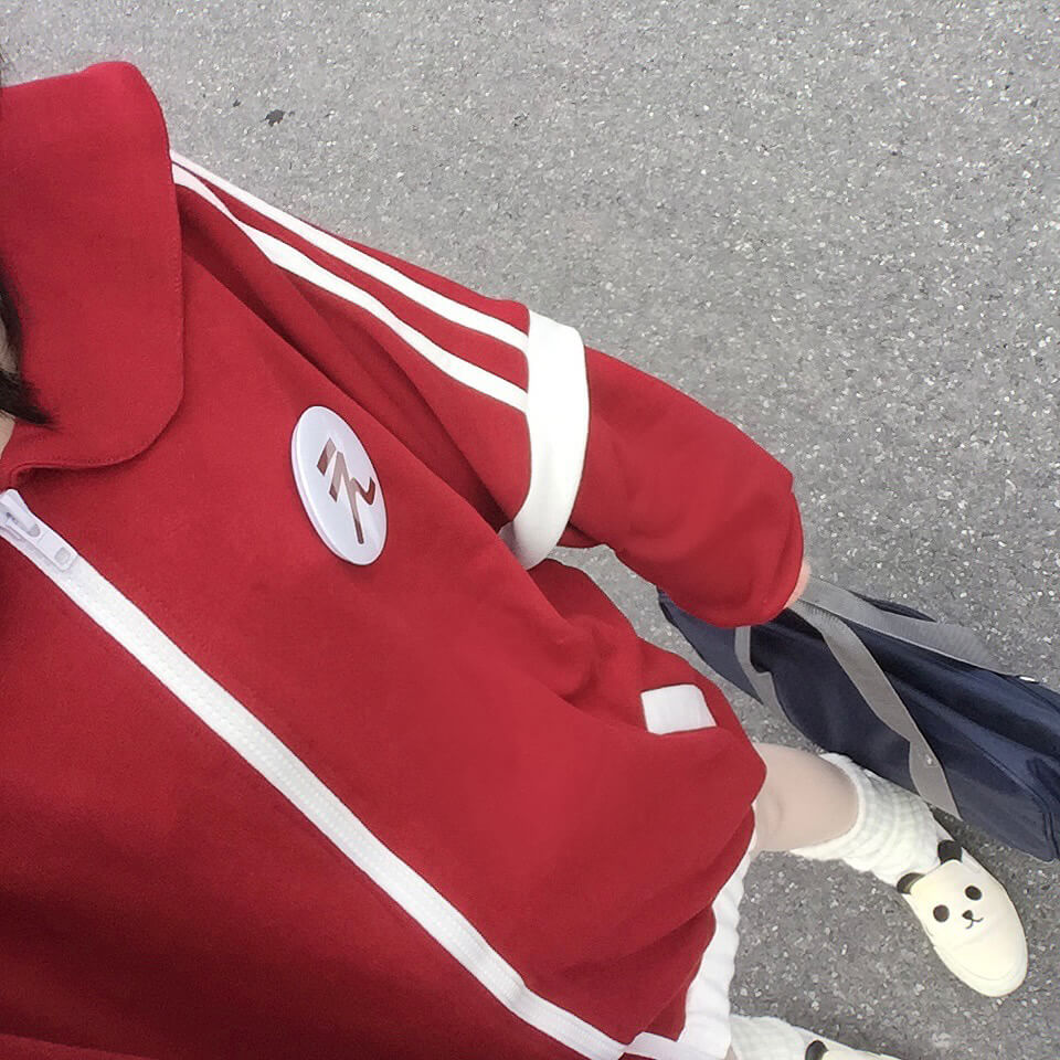 japanese-letter-badge-on-red-sports-jacket