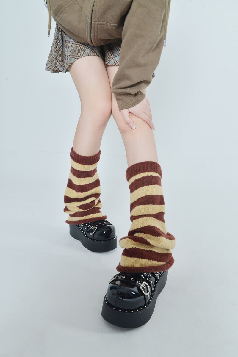 jk-flared-striped-knitted-leg-warmer-socks-in-brown-coffee