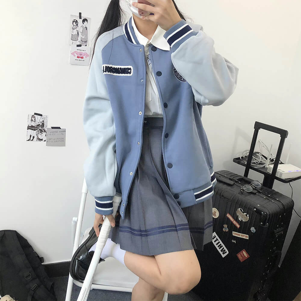 jk-girl-styled-by-the-cinnamoroll-patchwork-striped-varsity-jacket-blue