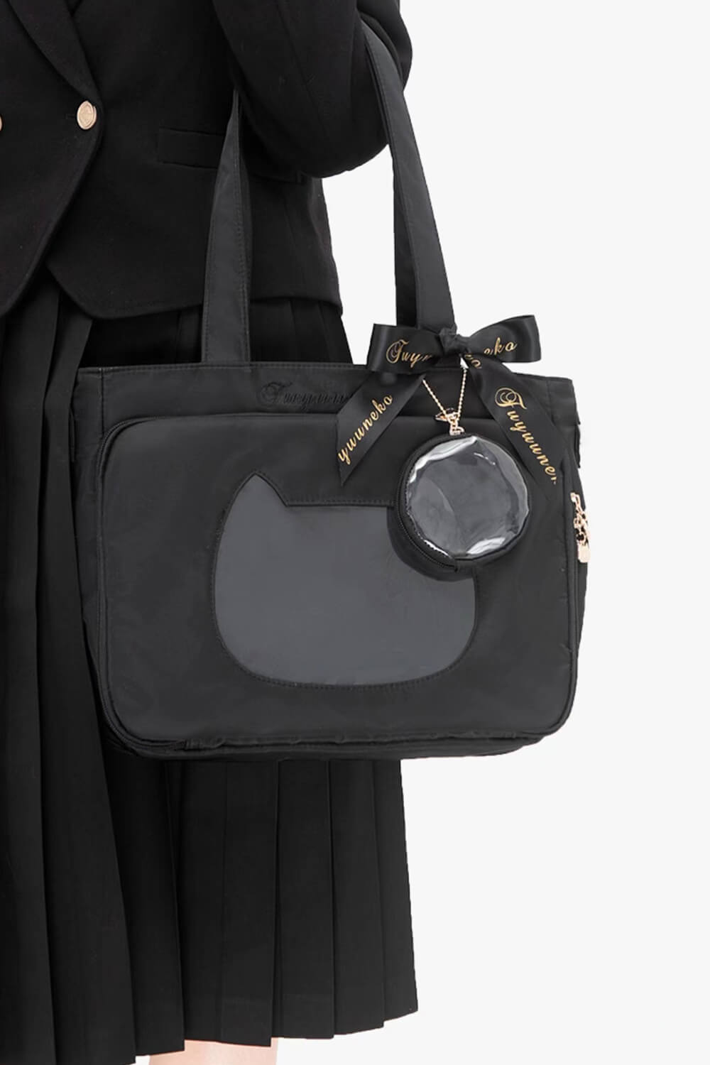 jk-steambun-ita-bag-cat-transparent-layer-pin-bag-with-silk-bow-and-small-bag-pendant