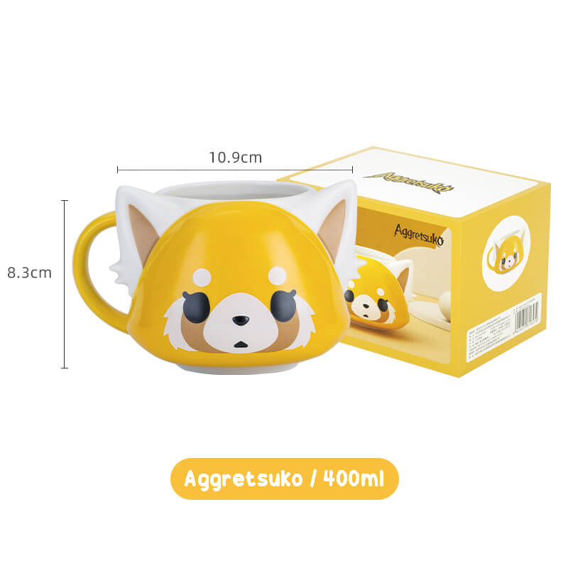 Sanrio Character Face Die-cut Ceramic Mugs aggretsuko 400ml