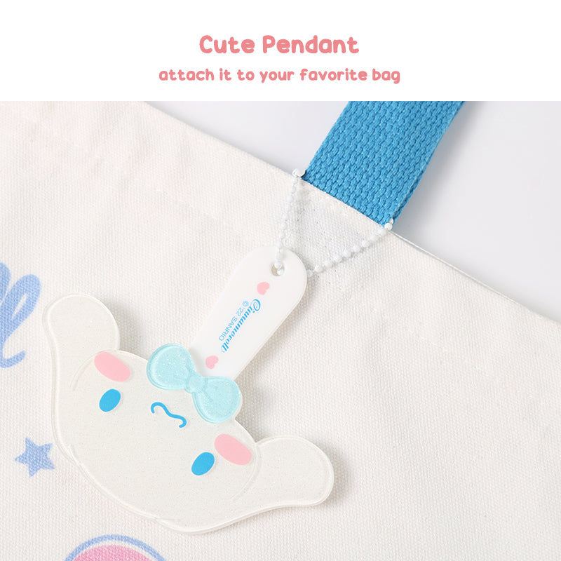 kawaii-cinnamoroll-mirror-pendant-attached-to-a-tote-bag