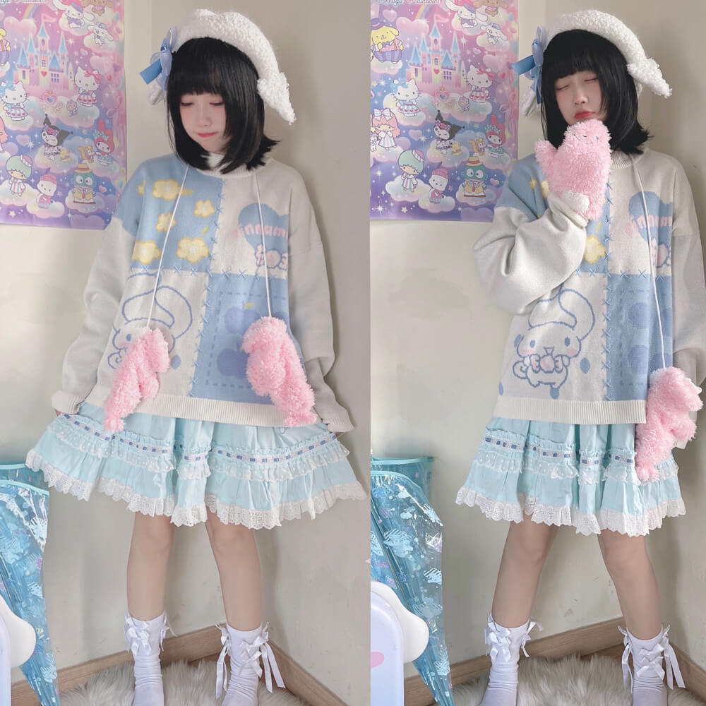 kawaii-cute-outfit-matched-with-cinnamoroll-knitted-sweater