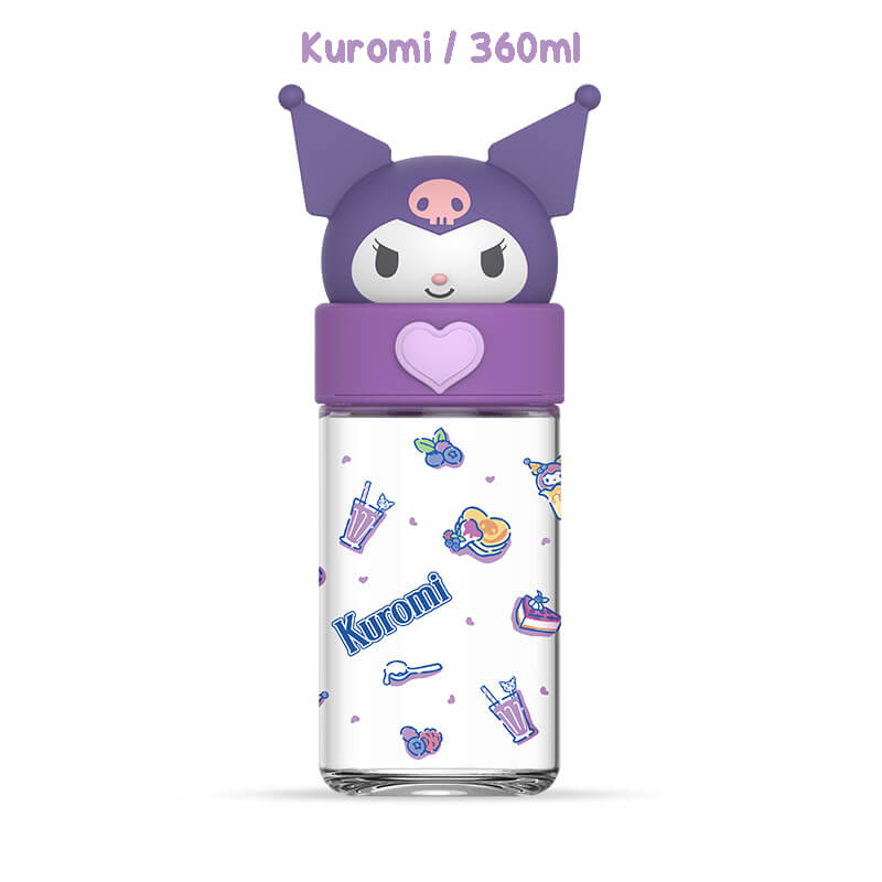 kawaii-cute-silicone-figurine-sanrio-kuromi-glass-water-bottle-360ml