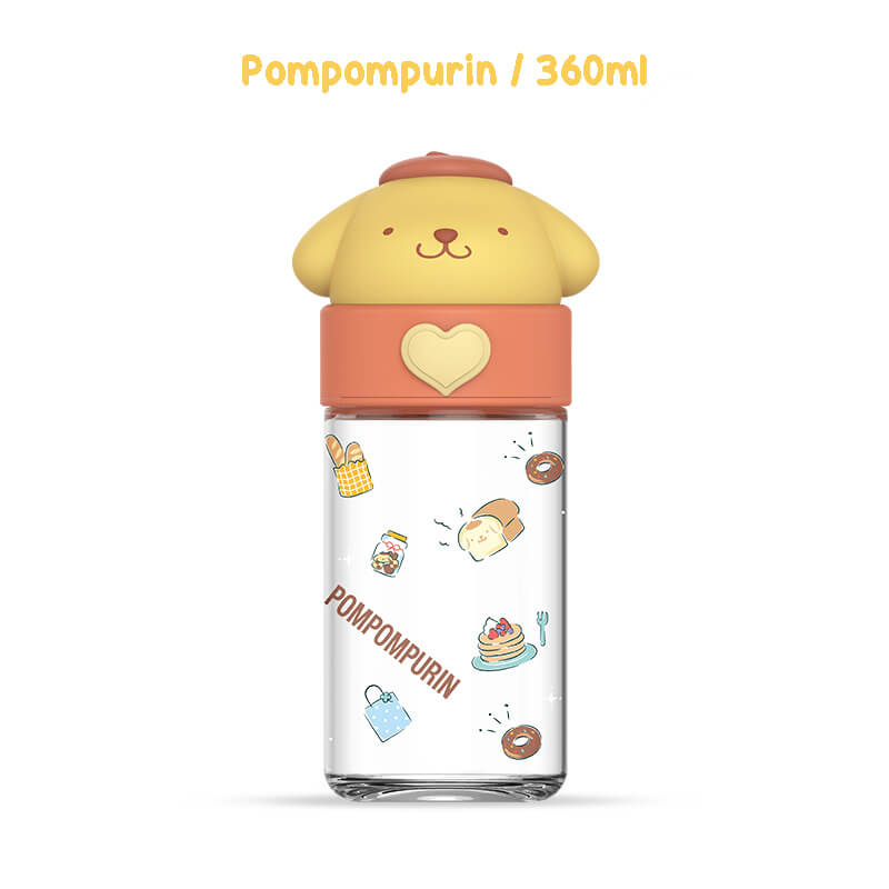 kawaii-cute-silicone-figurine-sanrio-pompompurin-glass-water-bottle-360ml