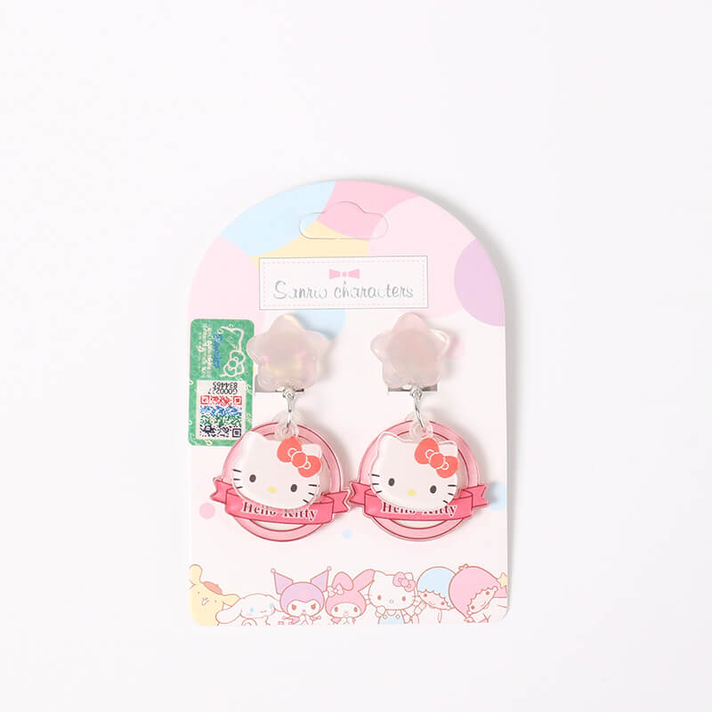 kawaii-hello-kitty-star-acrylic-dangling-clip-on-earrings