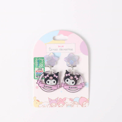 kawaii-kuromi-star-acrylic-dangling-clip-on-earrings