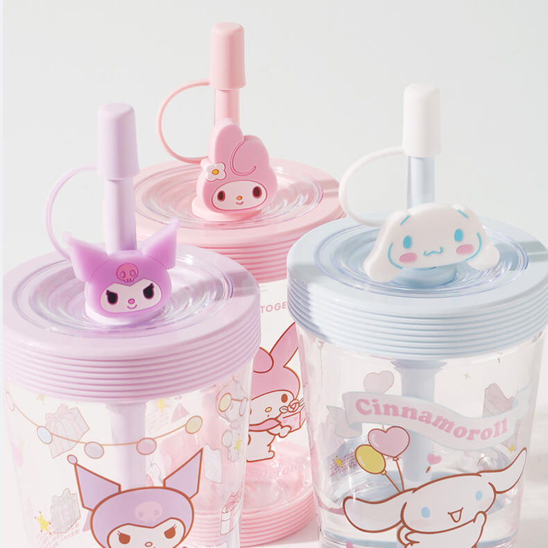 kawaii-sanrio-characters-portable-water-cup-with-straw-535ml-top-view