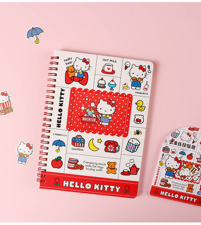 kawaii-sanrio-hello-kitty-loose-leaf-notebook-A5-in-red